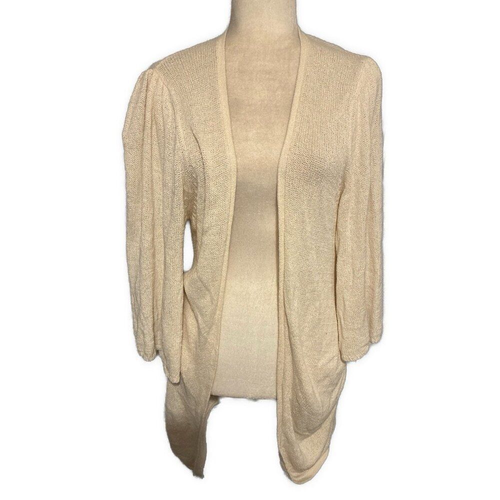 tildon women's knit long sleeve cream Open cardigan Sweater Small